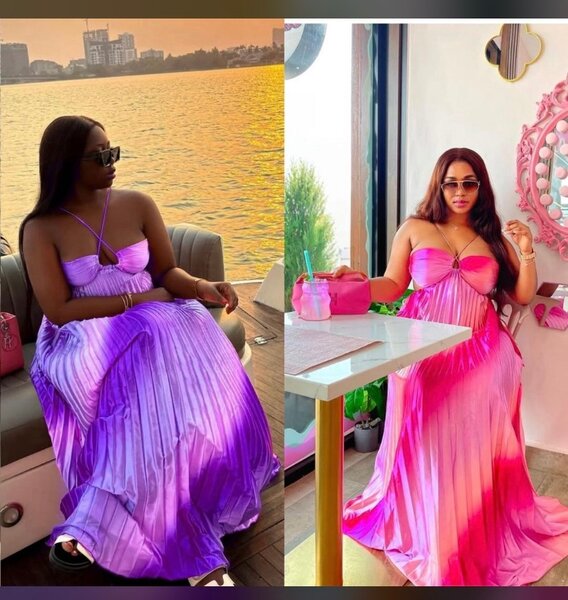 Robe plissée dégradée élégante