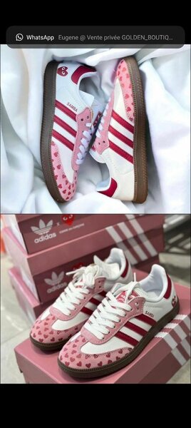 Baskets à cœurs roses tendance