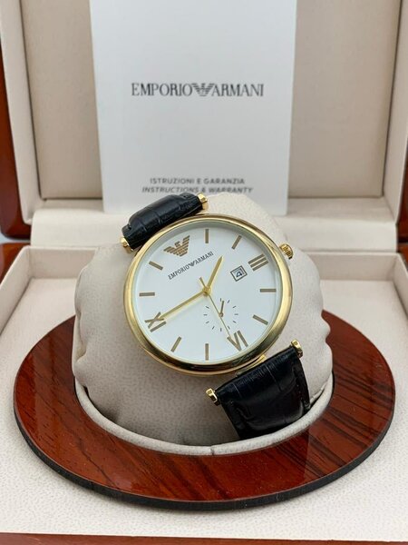 EMPORIO ARMANI LEATHER WATCH