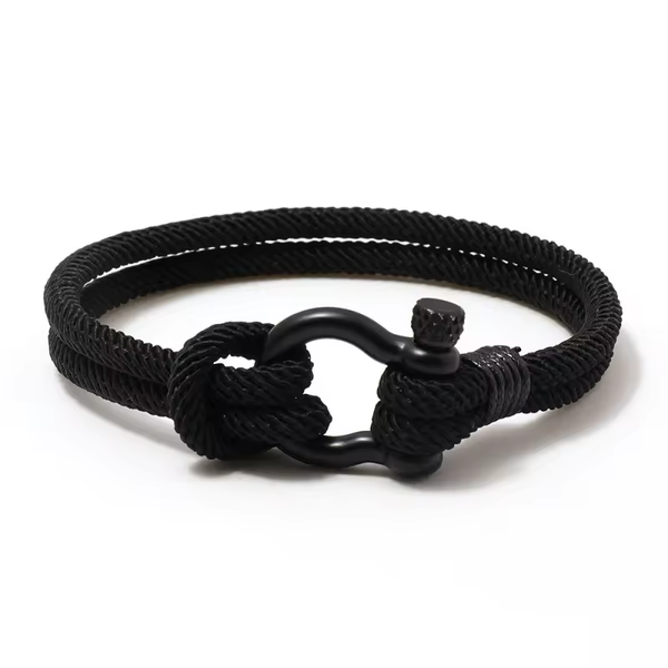 Bracelet en corde noire élégante