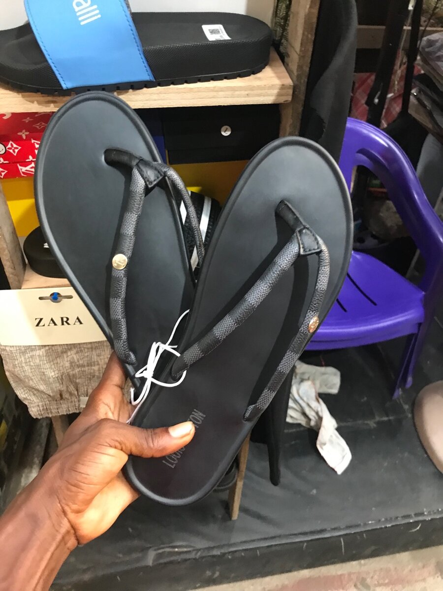 Leather slippers