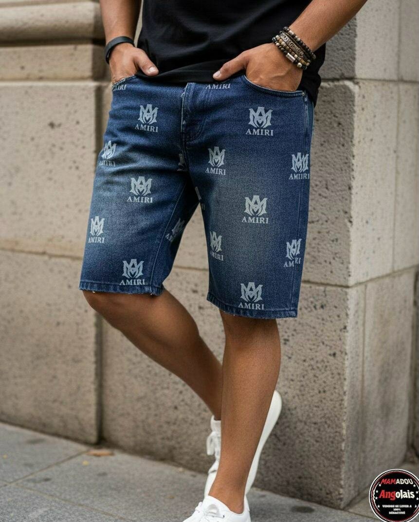 Shorts en denim style Graffiti