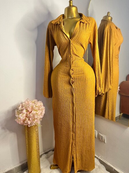 Longue robe chemisier