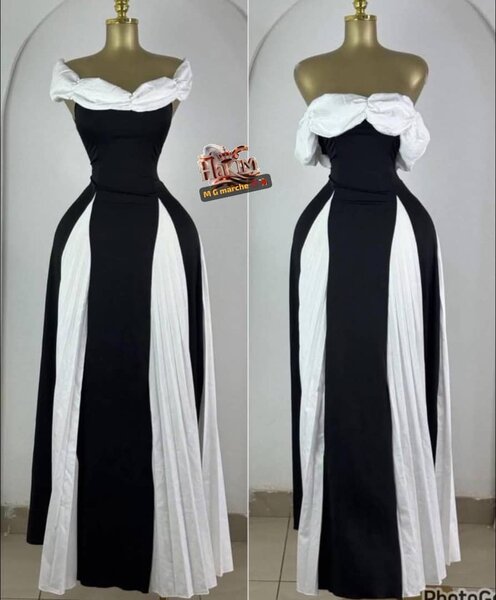 Robe élégant noir et blanc