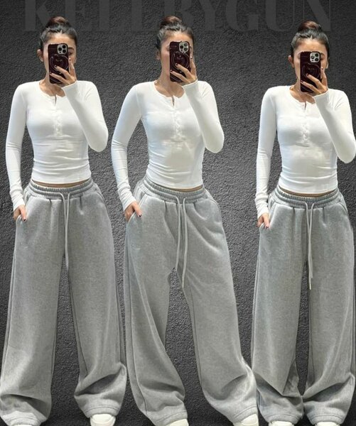 Pantalons de sport gris unisexe