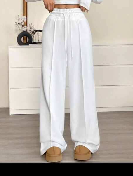 Pantalon large blanc confortable