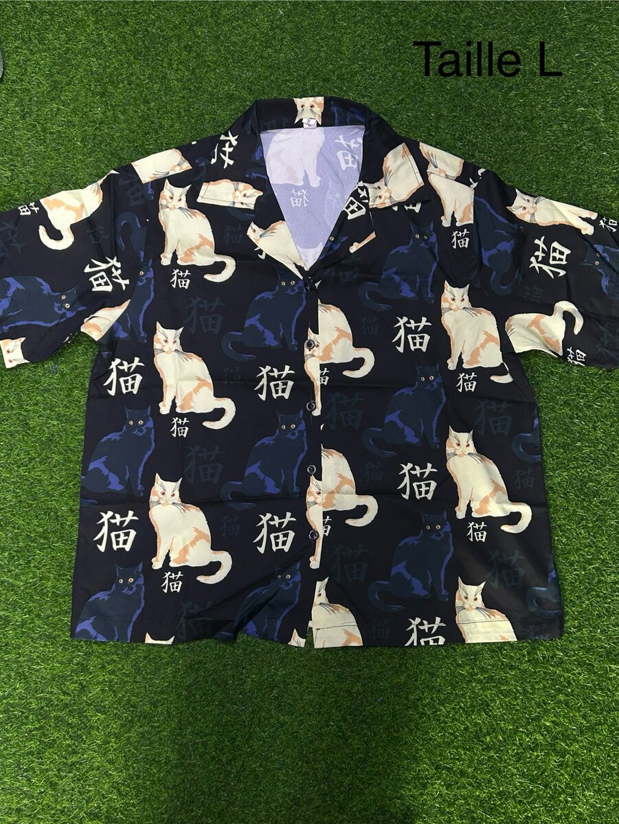 Chemise à motifs chat taille L