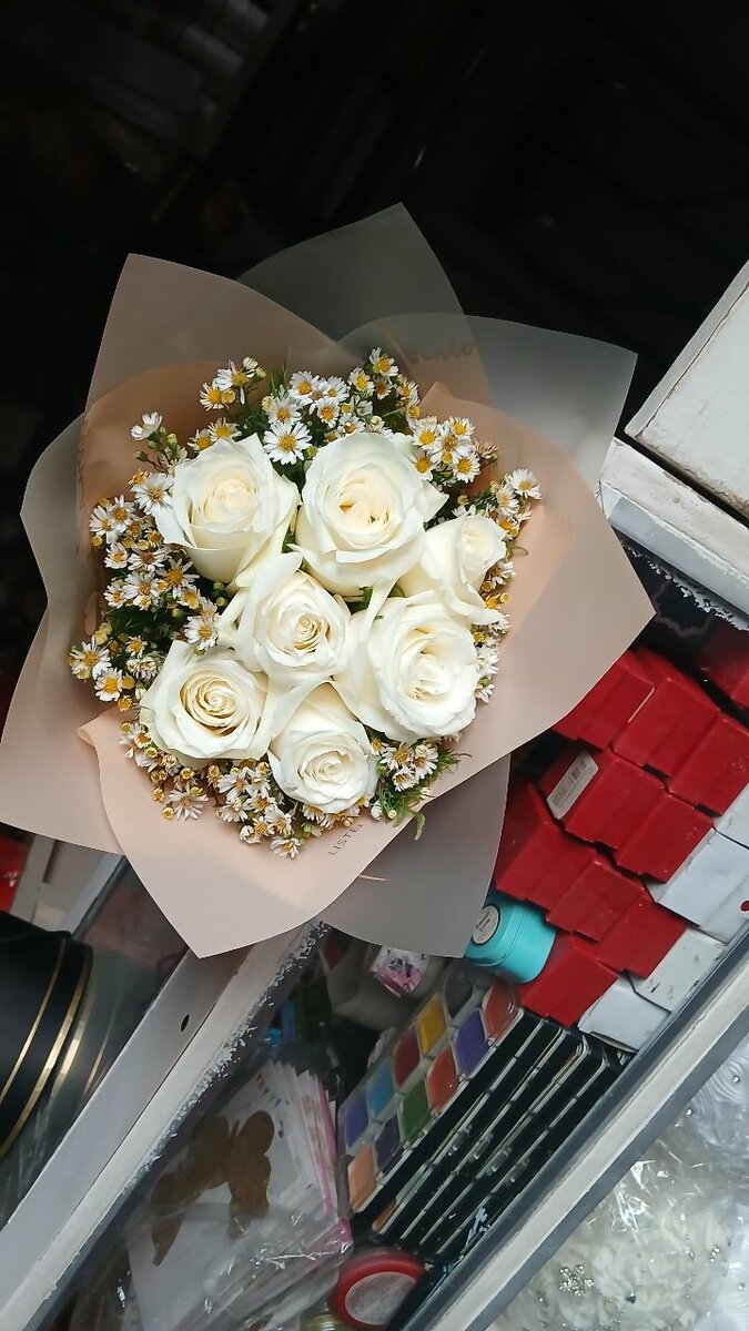 Bouquet de roses blanches
