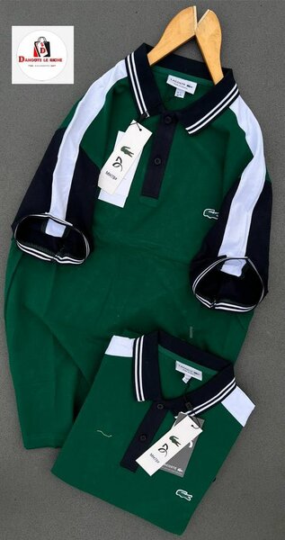 Polo de Sport Vert et Noir