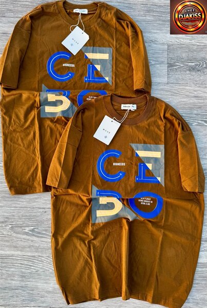 T-shirt tendance marron imprimé