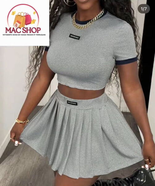 Ensemble court gris fille