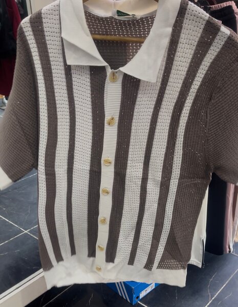 Polo à col en tricot léger