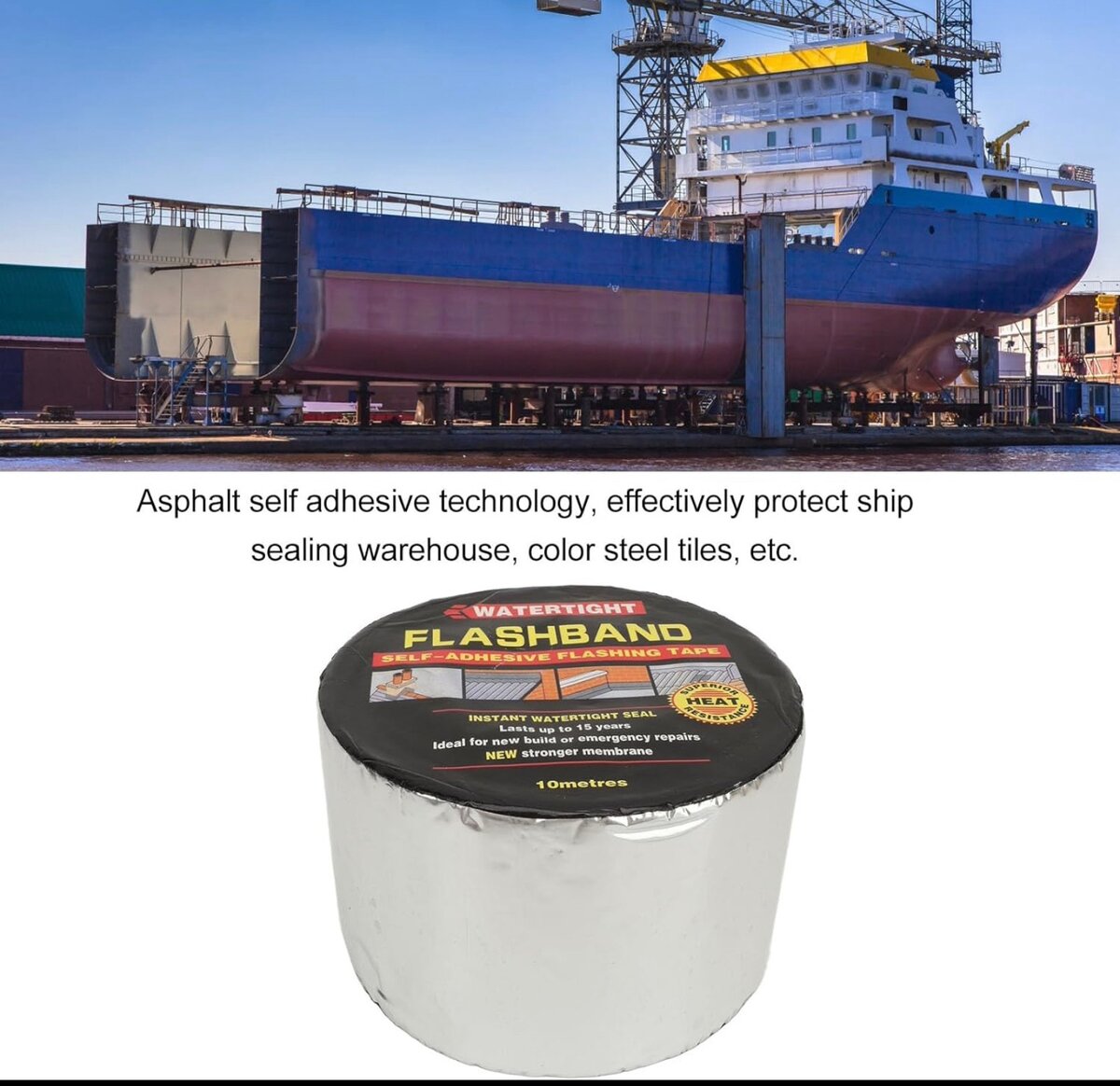 Ruban Imperméable Auto-adhésif D'asphalte de 10 M