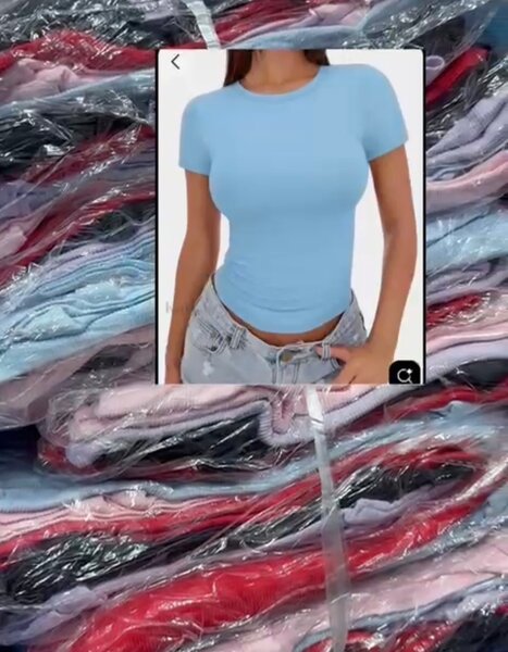 Top court bleu pour femme