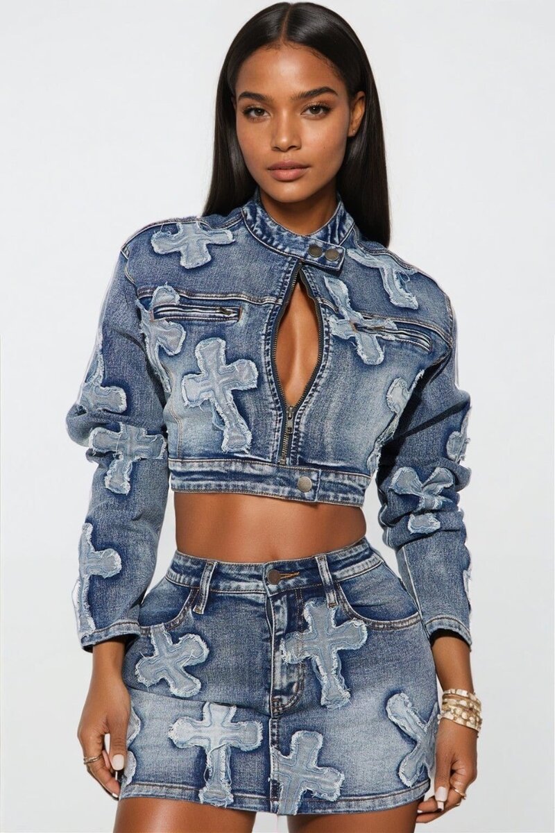 Cropped Jacket Set available