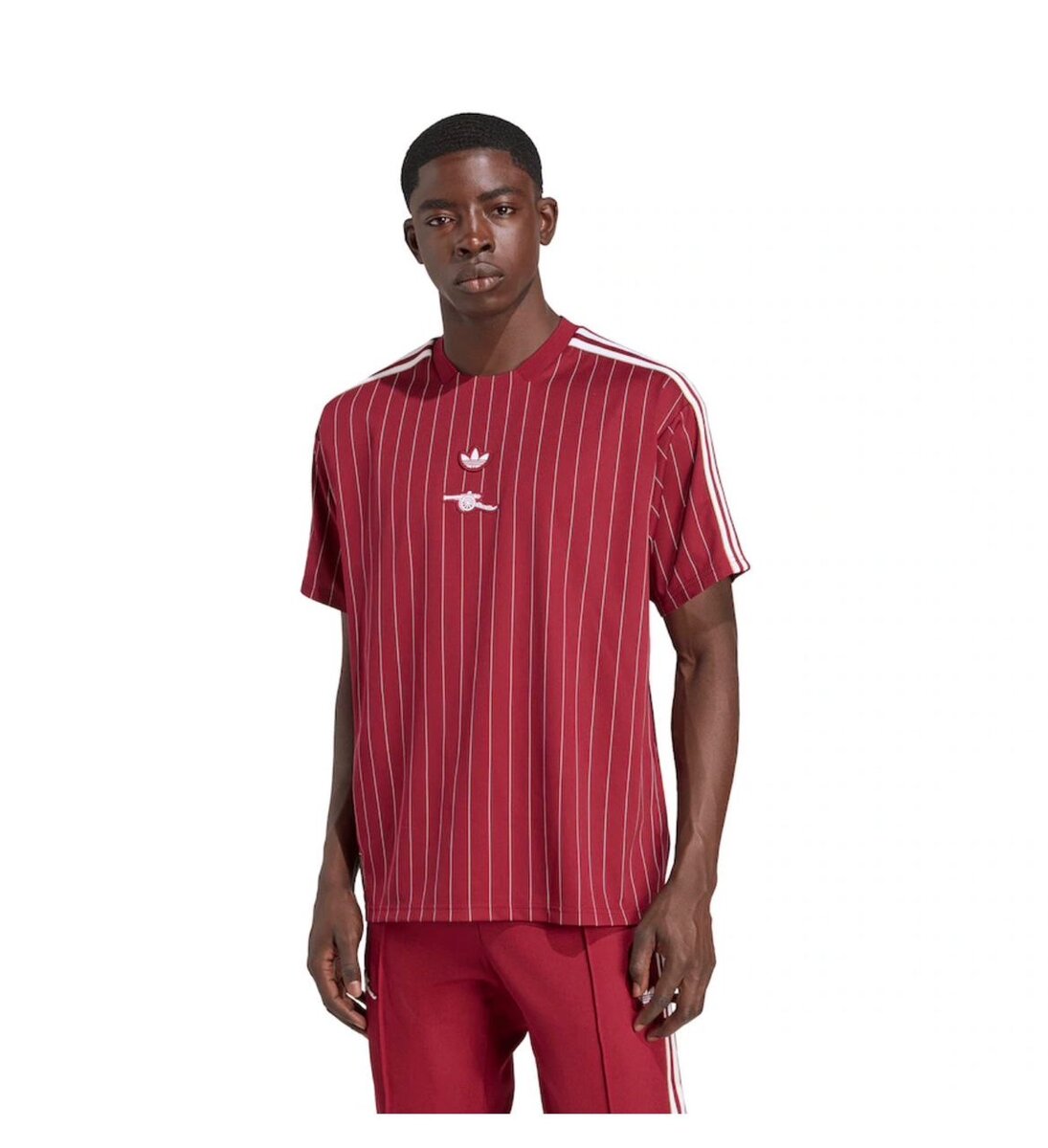 T-shirt rayé rouge unisexe