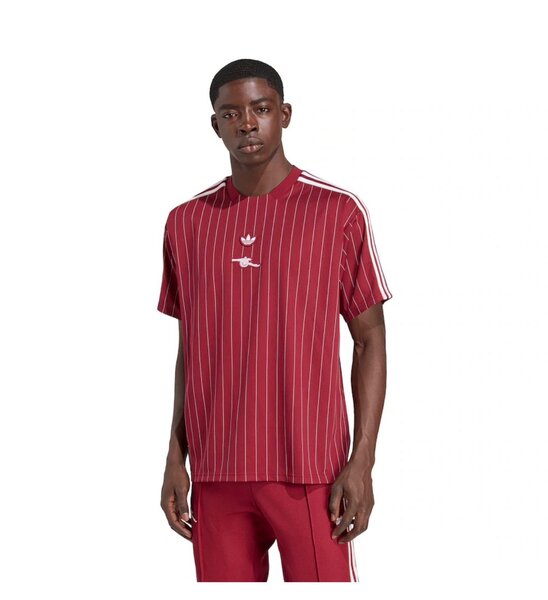 T-shirt rayé rouge unisexe