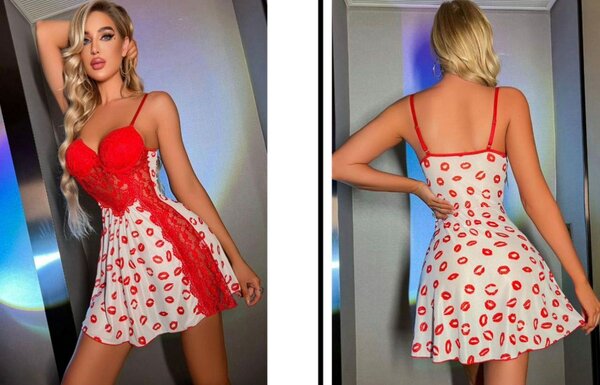 Nuisette Sexy Dentelle Rouge