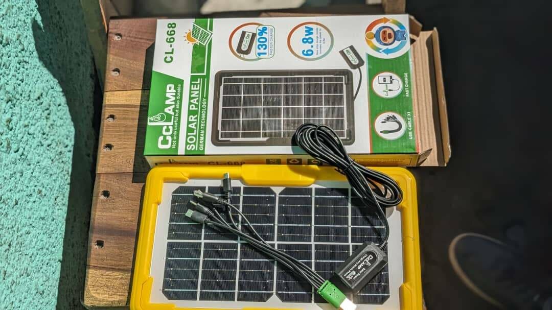 Phone charging solar panels