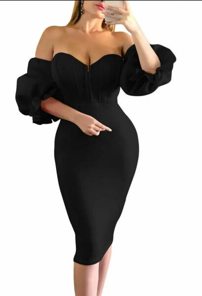 Robe noire bustier chic