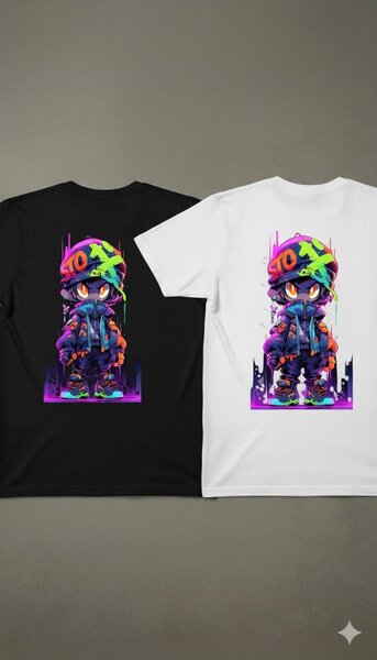 2 T-shirts graffiti pour homme