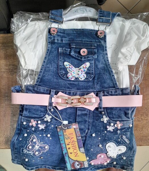 Ensemble Jupe Salopette Fille Papillon