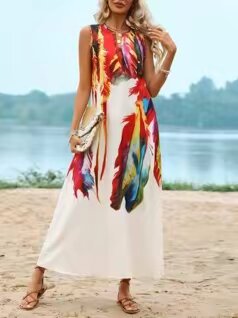 Robe longue motifs colorés