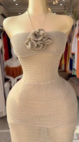 Charming women's dress color beige Size :6/8/10/12