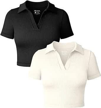 T-shirts à col polo côtelés