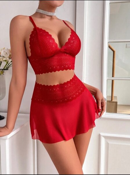 Ensemble Lingerie Rouge Sexy