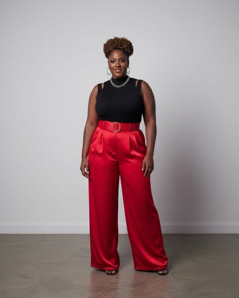 Pantalon Palazzo rouge élégant