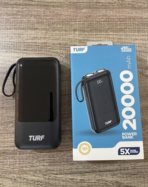 20,000mAh Power Bank with inbuilt cables