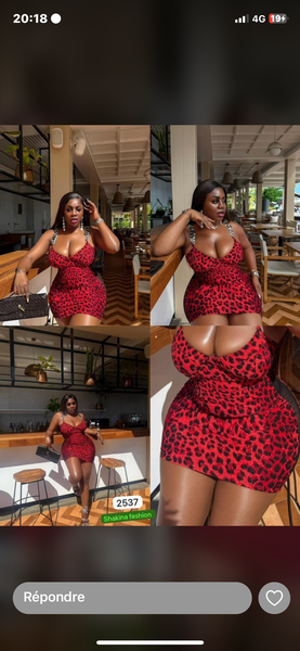 Robe Léopard Rouge Sensation