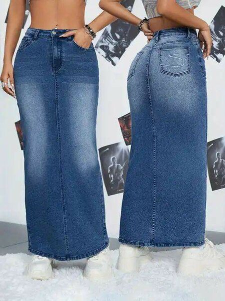 Jupe longue en denim tendance