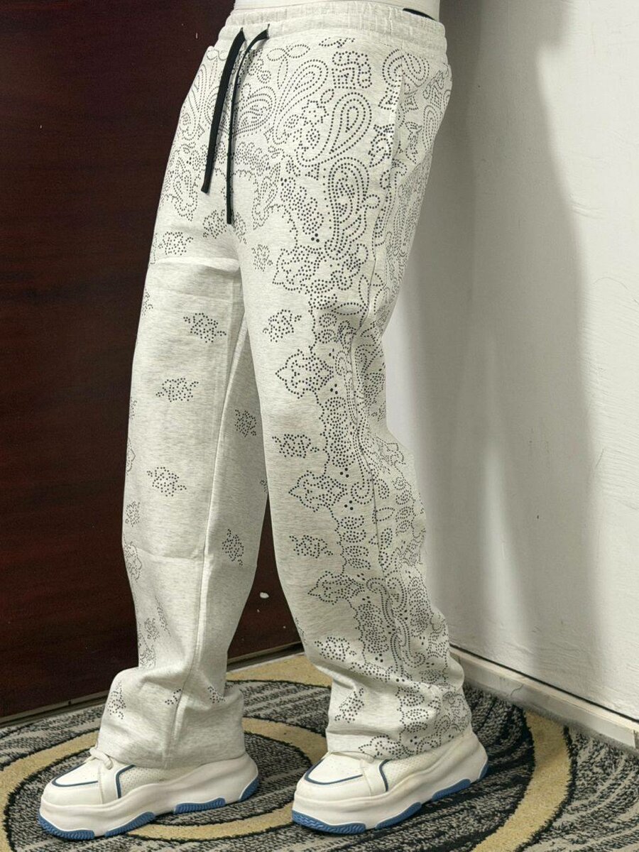 Jogging gris à motifs paisley