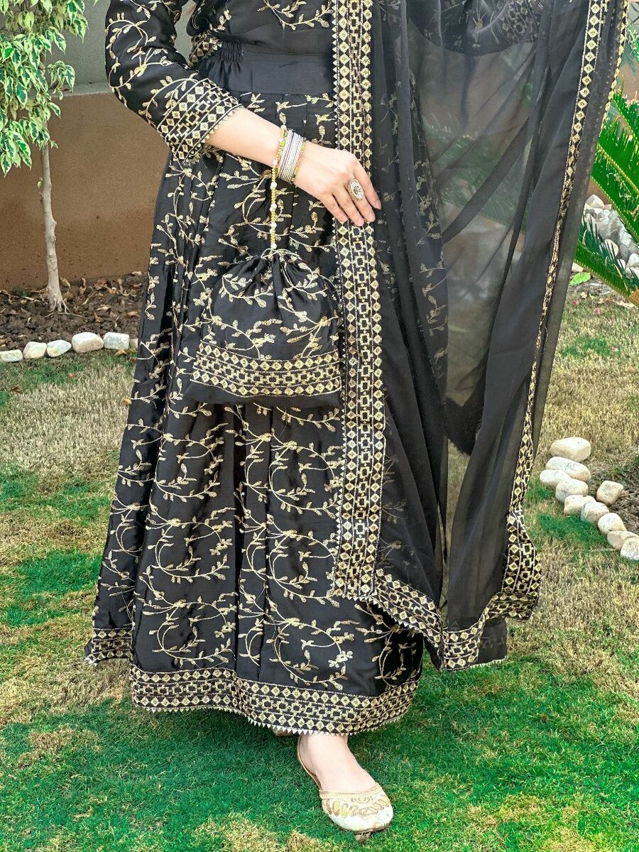 4pce Lehnga set for party ware and events in affordable pric