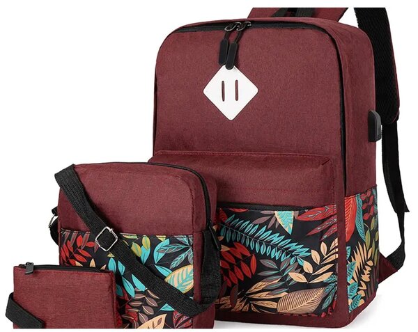 New Casual Print 3pcs Set Backpack