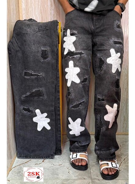 Jeans tendance patchwork