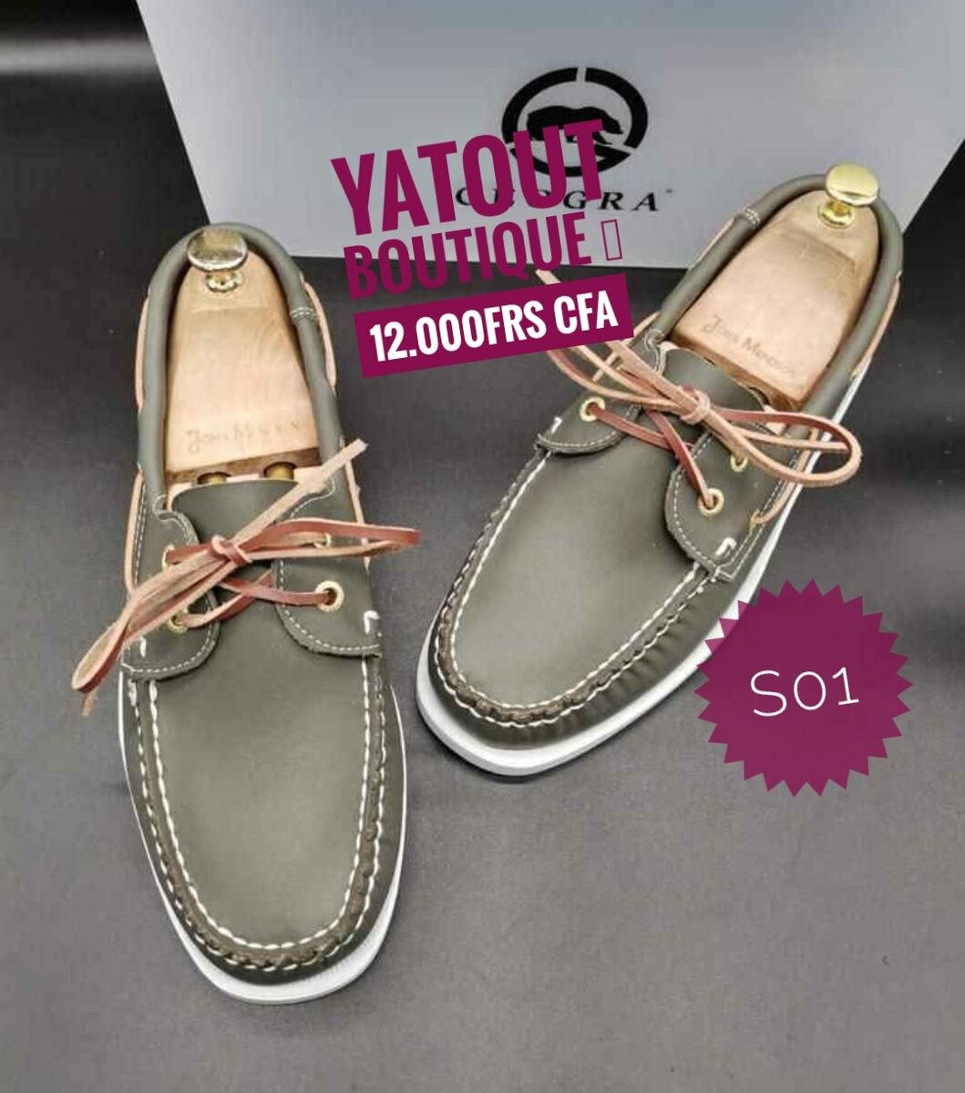 Chaussures bateau en cuir pour hommes