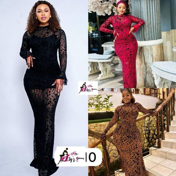 Robe longue en dentelle