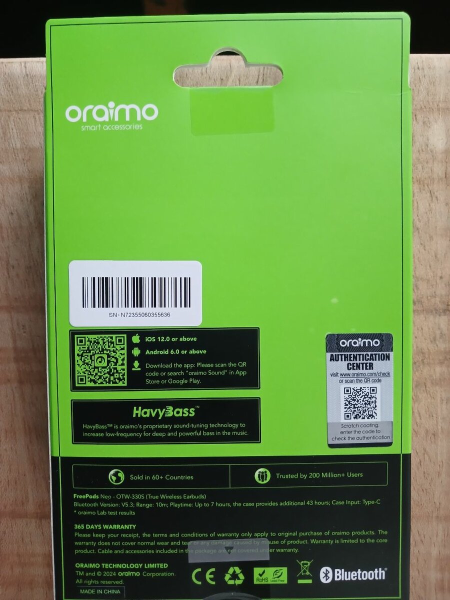 Écouteurs sans fil Oraimo Neo