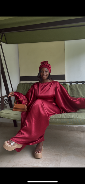 Robe longue rouge élégante