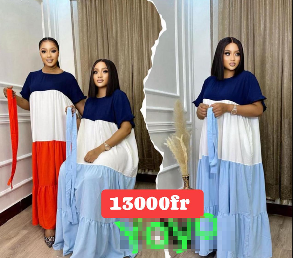 robe longue large 3 couleurs