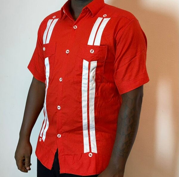 Chemise Rouge Rayures Homme