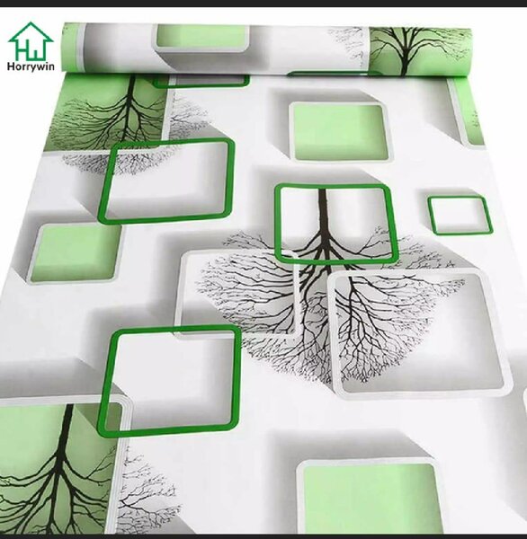 Papier peint géométrique vert