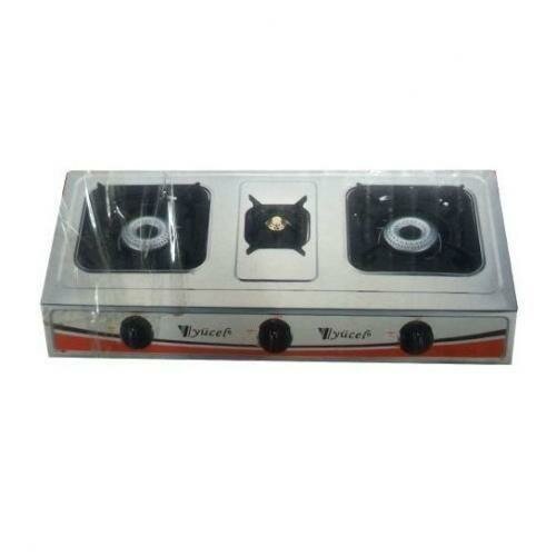 YUCEL Cuisinière à Gaz- 3 Grand Feux Allumage Automatique - En Inox