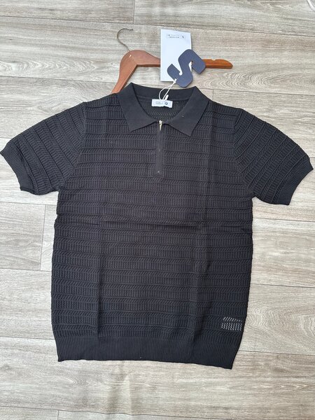 Polo en maille noir homme