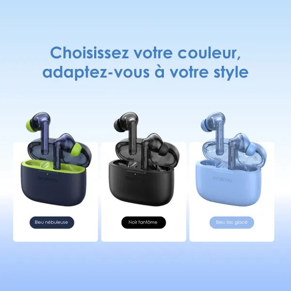 Oraimo Bluetooth Freepods Lite Bleu 40H - Réduction Bruit