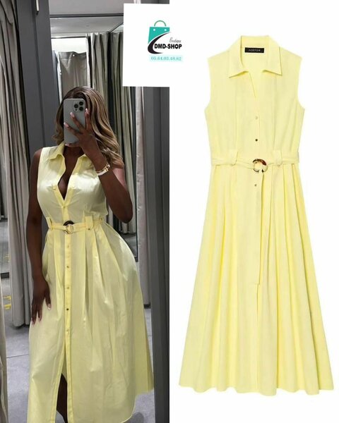 Robe chemise élégante ceinturée