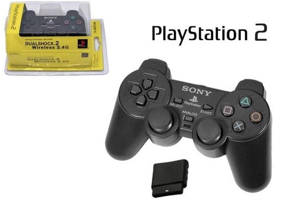 Manette PS2 sans fil Noir